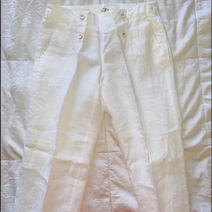 Ann Taylor LOFT White Linen Pants